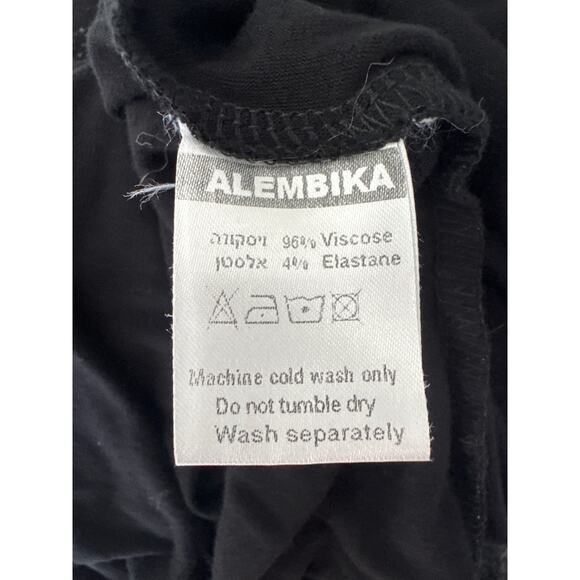 ALEMBIKA Oversized Flowy Black White Short Sleeve V Neck Top Large - Picture 7 of 8